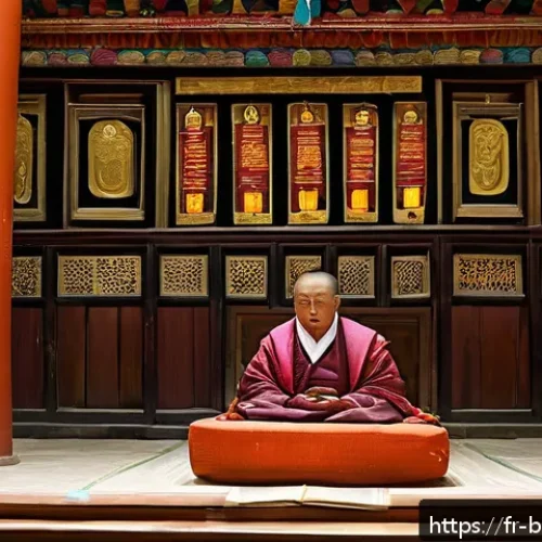 Home 33 부탄 정부의 정치 체제 - A serene Bhutanese parliamentary session blending tradition and modernity, featuring a bicameral par...